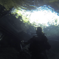 Plonger du bord dans le Cenote de Dos Ojos Mexique